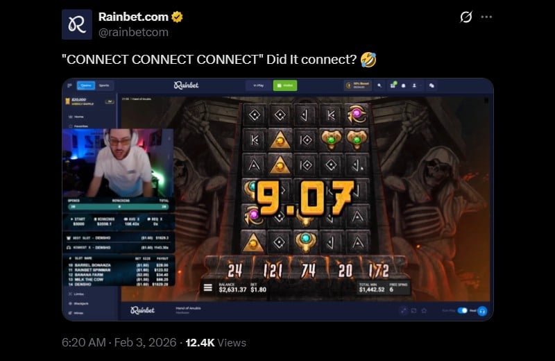 Twitter Cdew 15K Rainbet Win